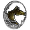 Horse Profile with Western Scroll Lapel Pin